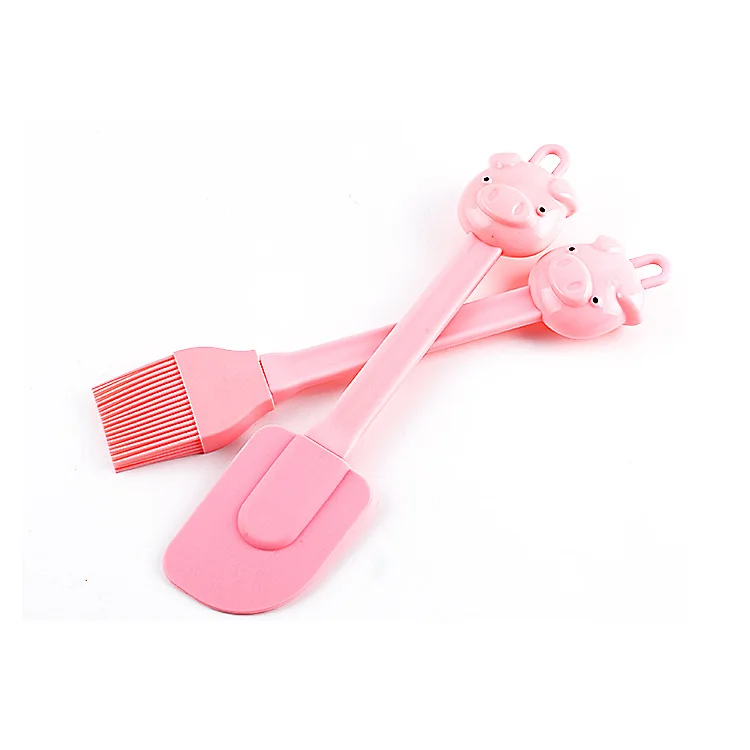 Brush and Spatula Инструменты для торта силиконовый крем масло торт шпатель скребок для смешивания теста кисточка, мешалка для масла щетки для выпечки инструмент для выпечки Кухонные принадлежности милые - Цвет: Brush and Spatula