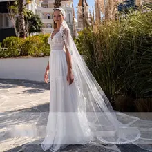 

Chic Bridal Boho Wedding Dress 2022 For Women Lady Customize Robe de Mariee V-neck Chiffon Long Wedding Gowns Open Back Beach