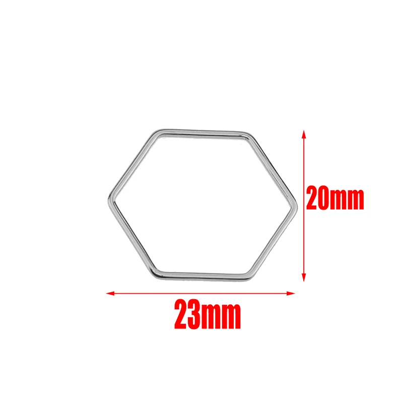 Hexagon steel 10 шт нержавеющая сталь Золото геометрическое сердце треугольник крест КАПЛЕВИДНАЯ звезда круг шестигранное соединение соединители фурнитура для украшений компоненты - Цвет: Hexagon steel