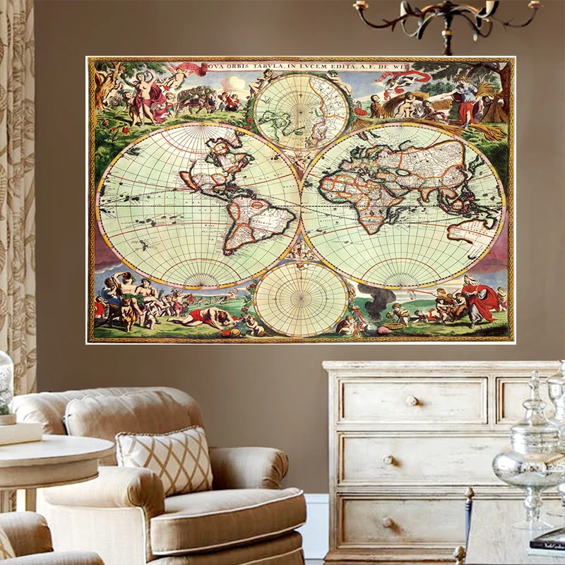 Mappemonde Solid-Faced Canvas Print
