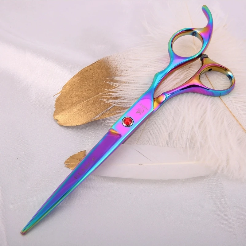 Fenice 7.0 inch Colorful Professional Grooming Scissors Pet Dog Hair Cutting Shear