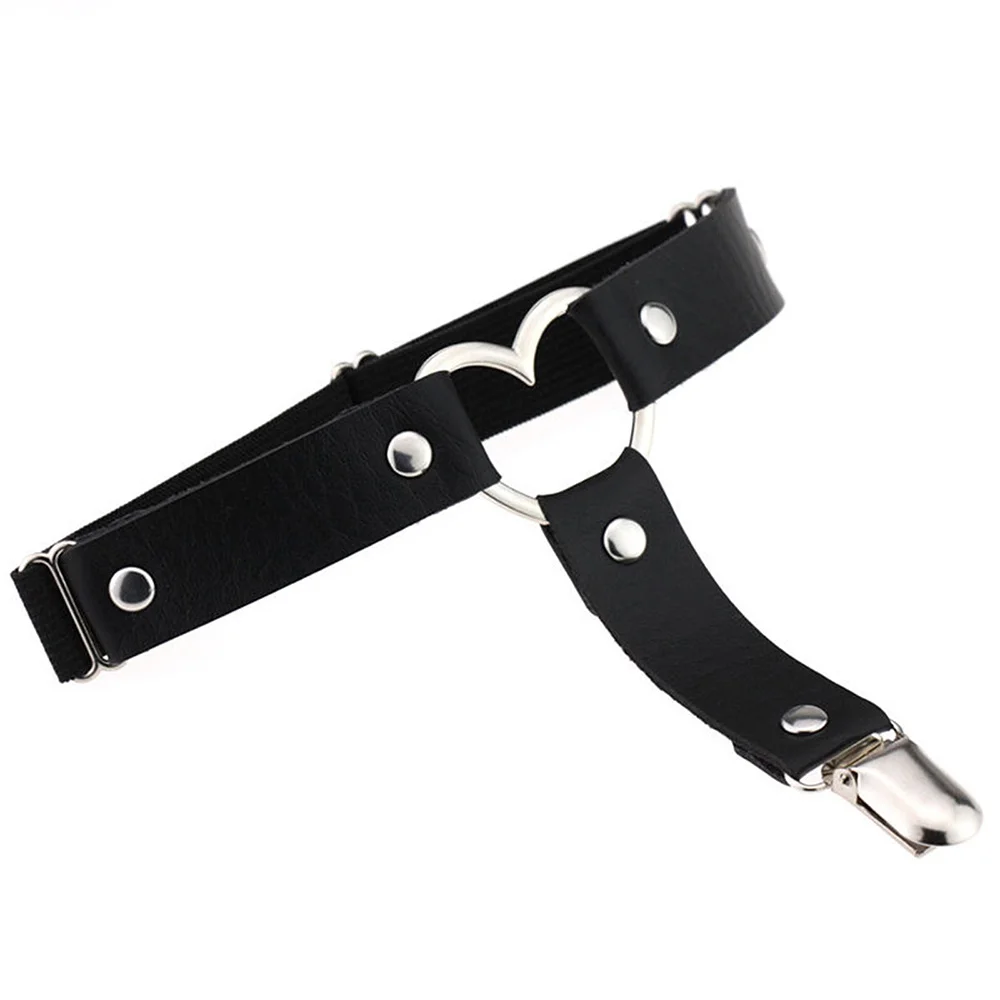 

with Clamp Leg Ring 30cm-55cm 5 Color Lingerie Sock Punk Handmade Sexy Garter Belt Suspender Decoration Leather Leg Thigh Ring