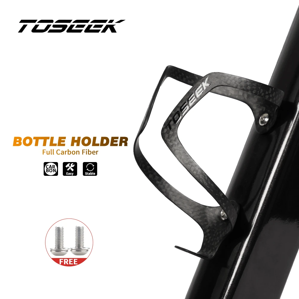 Toseek New Road Bicycle Full Carbon Fibre Drink Water Bottle Cages
