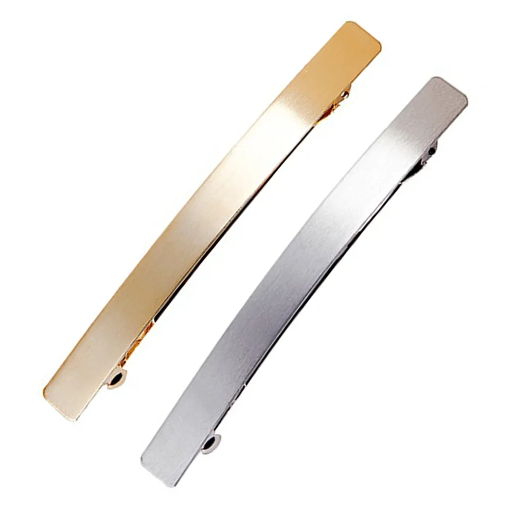 

HOOH 1PC Korean Style Women Hair Clips Girl Metal Gold/Silver Plated Plain Tube Big Hairgrip Hairpins Barrettes Hair Accessories