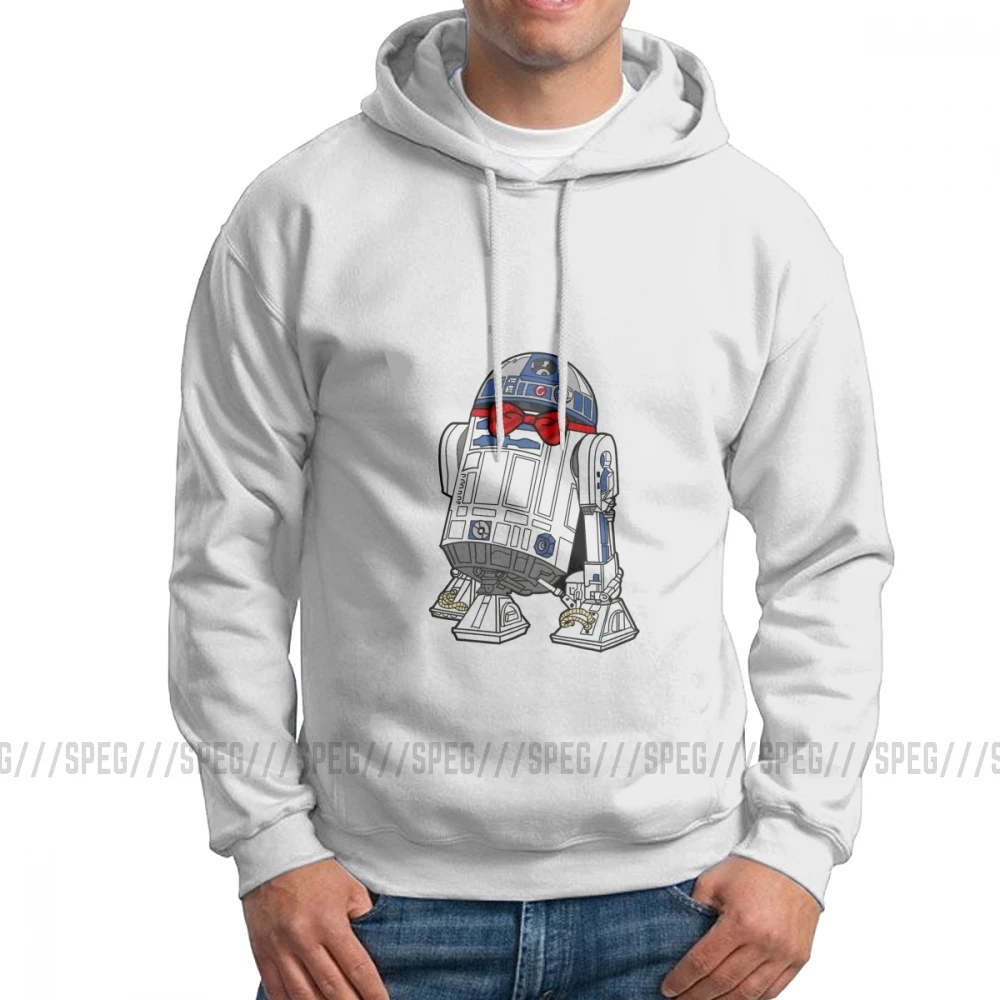 Мужские толстовки с капюшоном, R2-D2 из хлопка с принтом «Звездные войны», забавные толстовки с капюшоном - Цвет: Белый