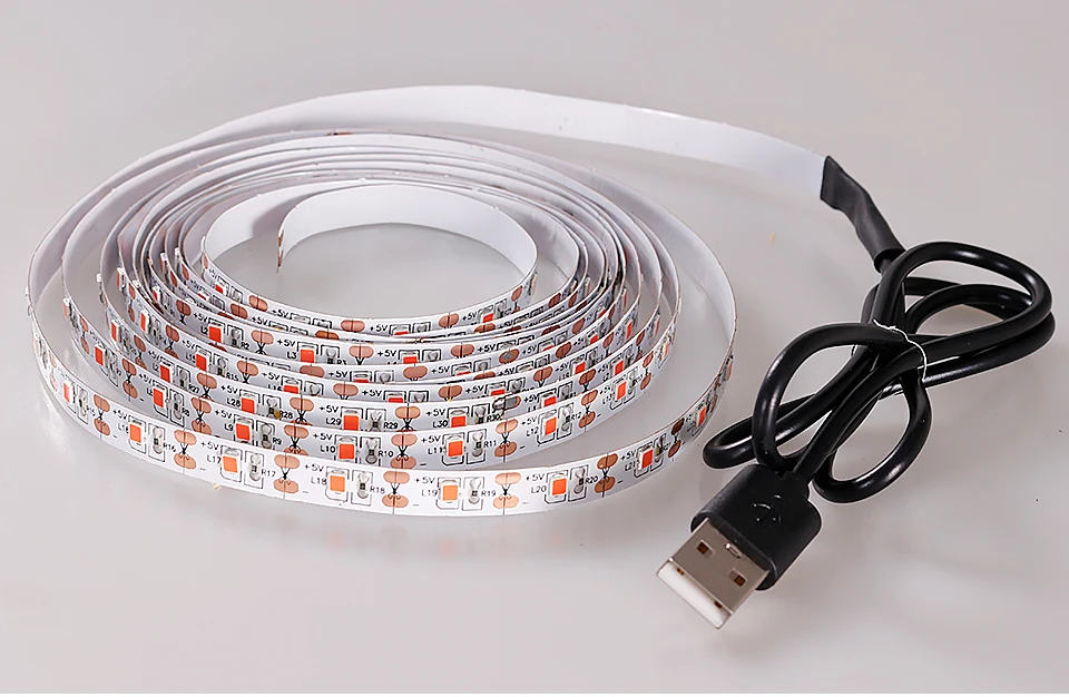 FOXGBF LED growth strip light 2835 chip DC 5V USB LED Strip Light 0.5M 1M 1.5M 2M 2.5M 3M Red light for Greenhouse Grow Tent (11)
