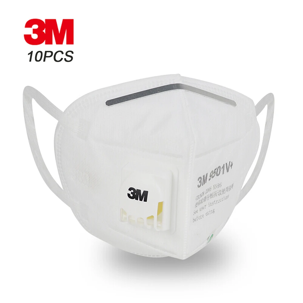 

10pcs 3M 9501V Particulate Respirator Protective Masks Safety Mask with Valve PM2.5 Haze Fog Dustproof Outdoor Activities