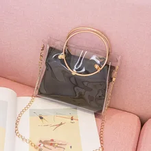 Дизайнерская роскошная сумка женская прозрачная сумка-мешок Прозрачная ПВХ Желейная маленькая сумка на плечо женская сумка через плечо с цепочкой