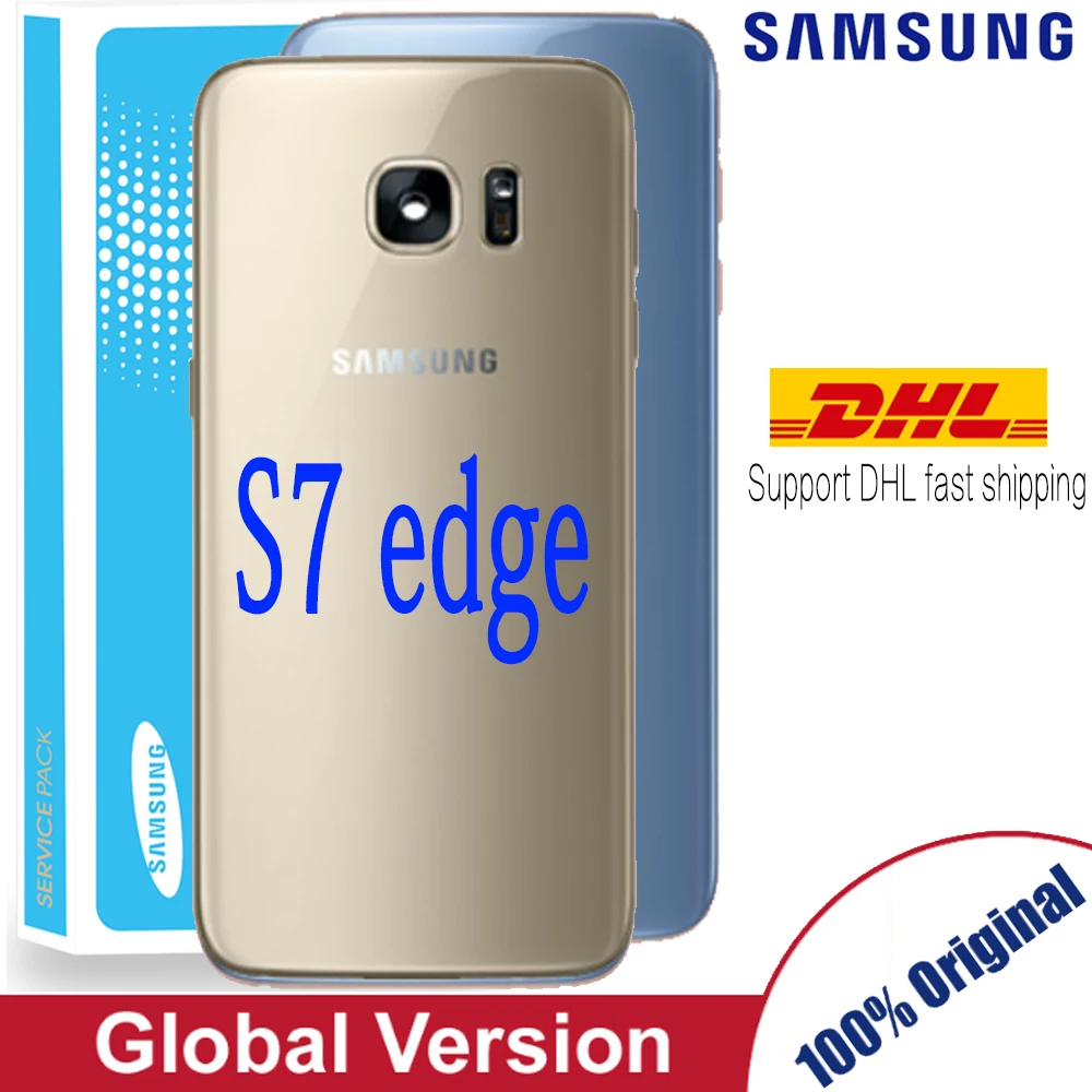 

Original Back Glass for SAMSUNG Galaxy S7 edge G935 G935F Battery Cover with Glue + Camera Lens Global version