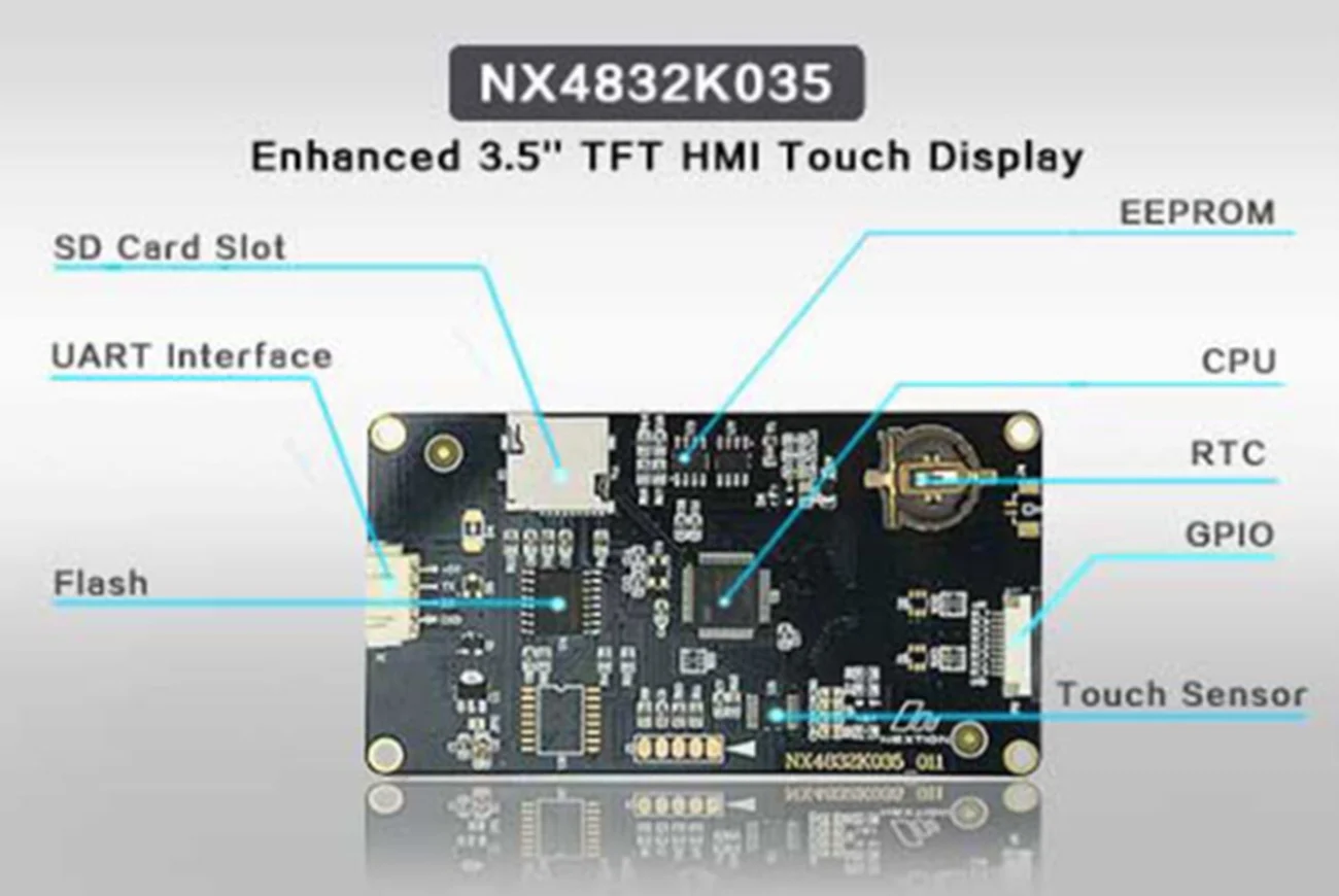 Touchscreen Display Display Module LCD Display Module Nextion Enhanced NX4832K035-3.5'' HMI Intelligent Resistive TFT LCD Full-Color Support Nextion Editor