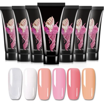 

ZRUIXIA 30g Nail Art UV LED Clear Milky White Pink Poly Acryl Builder Gel Polish for Extension 1pc