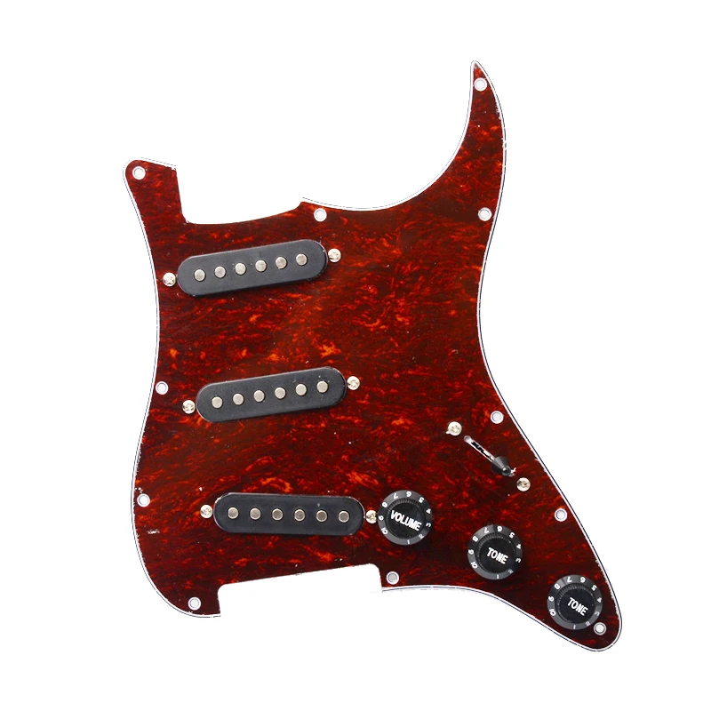 Многоцветный ST Pickguard схемы SSS W/B/W с черным звукоснимателем - Цвет: Red Turtle
