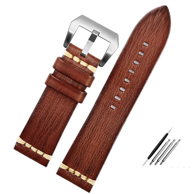 Handmade Vintage Genuine Leather Watchband Pa-ne-rai  T-u-dor 18mm 20mm 22mm 24mm Watch Band Wrist Bracelets Cowhide Straps
