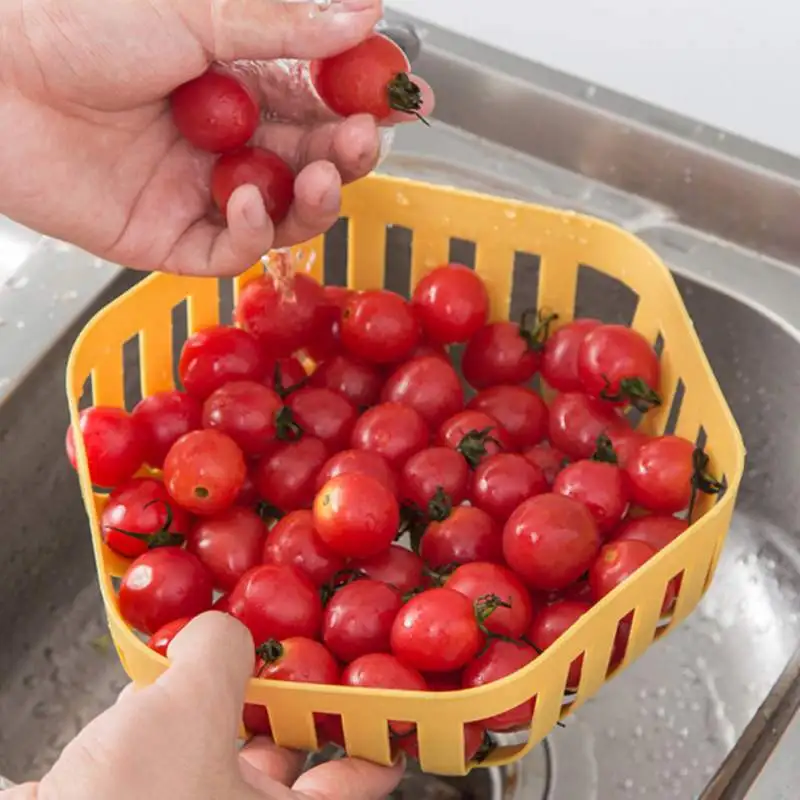 Colorful Kitchen Washing Basket Large Strainer Bowl Household Fruit And Vegetable Baskets Kitchen Storage