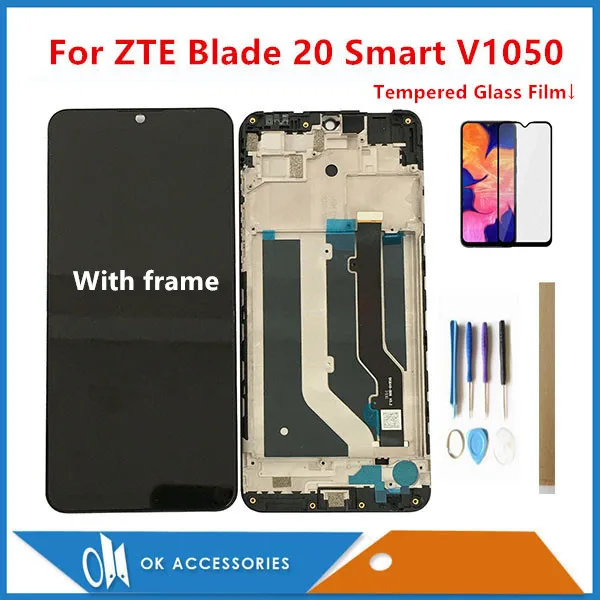 С рамкой 6 49 дюйма для ZTE Blade 20 Smart V1050 ЖК дисплей с сенсорным экраном