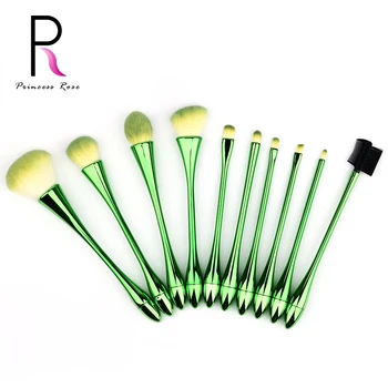 

Fashion Princess Rose 10pcs Pop Gradient Green Colorful High Quality Beauty Makeup Brush Set Pędzel do makijażu