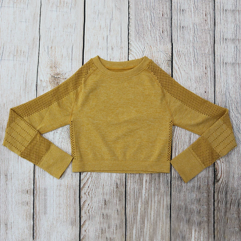 shirt yellow Женский комплект для йоги, комплект для йоги с высокой талией, бесшовные леггинсы для тренировок, штаны для йоги, комплект для спортзала, леггинсы, штаны для фитнеса, спорта, тренировок, йоги, костюм - Цвет: shirt yellow
