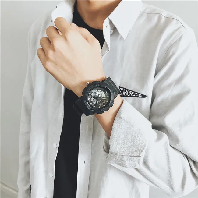 Ulzzang мужские спортивные цифровые часы с большим циферблатом многофункциональные электронные часы женские браслет наручные часы для Wo мужские s