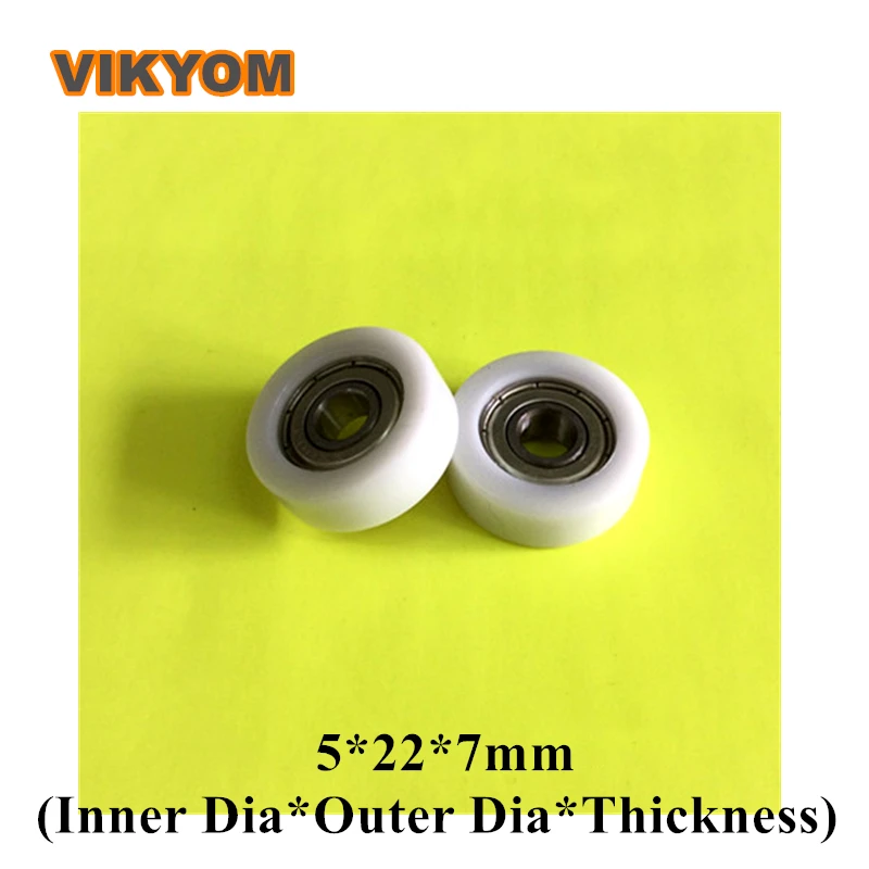 

5x22x7mm Coated POM Bearings Plastic Pulley Wheels Deep Groove Ball Bearing With Nylon Cage Sealed Bearing Used on Furniture