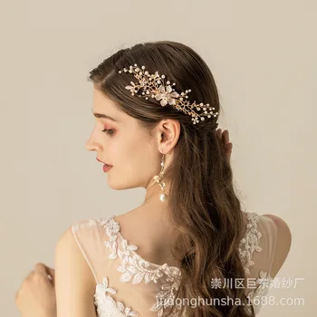 

Leliin Gold Bridal Hair Comb Wedding Hair Headpiece Crystal Hair Barrette bride Hair Pins Hair Jewelry