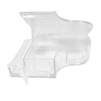 

Stand Home Piano Shape Clear Plastic Organizer Display Jewelry Storage Box Makeup Earring Necklace Dustproof Portable Desktop