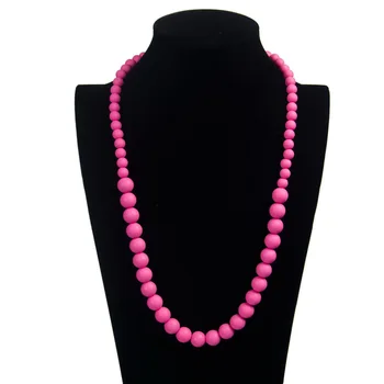 

DHL 50pcs FDA Approved Silicone Chew Teething Necklace with chew beads for Mommy Teethers Baby Chew Necklace Silicone Beads