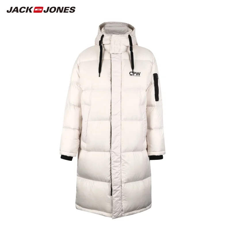 JackJones мужской зимний длинный пуховик с капюшоном, парка, пальто, верхняя одежда, мужская одежда 218412550 - Цвет: Moon