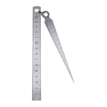 

Stainless Steel Taper Welding Gauge Test Welding Taper Gap Gauge Depth Ruler Hole Inspection Tool 2 Pieces 1-15mm 1-15cm