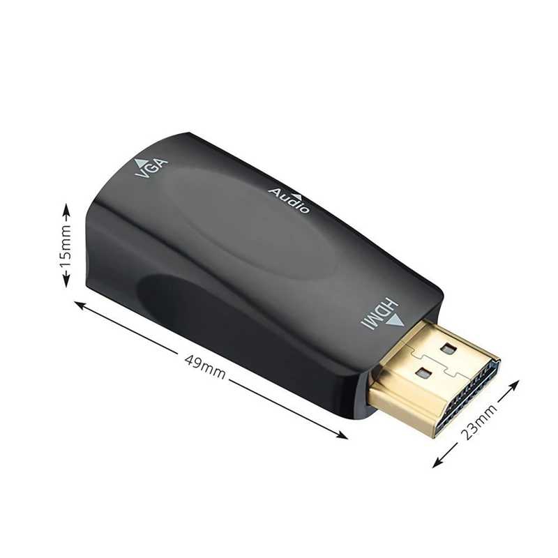 

HDMI to VGA Adapter Male HDMI to Female VGA Converter Support 1080P with Audio Cables For PC Laptop Tablet TV Box Projector