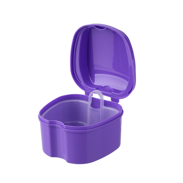 Denture Care Bath Box Cleaning False Teeth Nursing with Hanging Net Container Cleaning False Teeth Bath Case