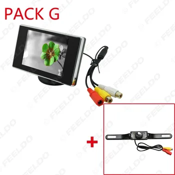 

Car 3.5-Inch Braced Monitor Screen LCD Monitor + Universal License Plate Frame Rearview Camera High-definition