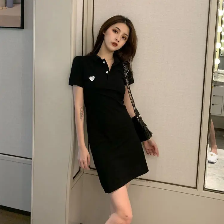 Dresses Women 3 Colors Slim Simple Female Summer Tunic Temperament Stylish Embroidery Basic Solid New Arrival Mini Vestidos Kpop womens clothes