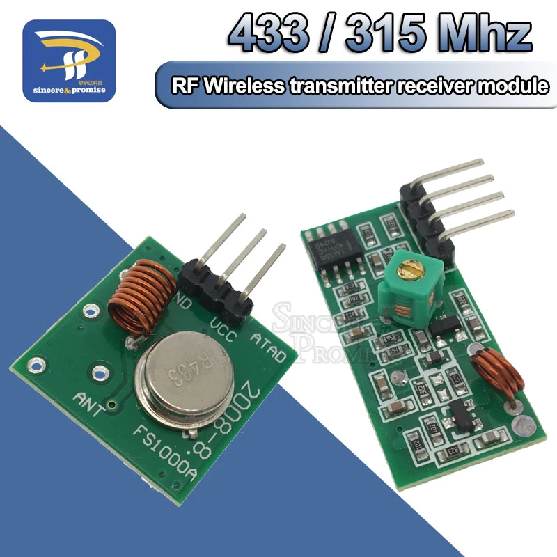 315mhz / 433mhz Rf Wireless Transmitter Module And Receiver Kit 5v Dc