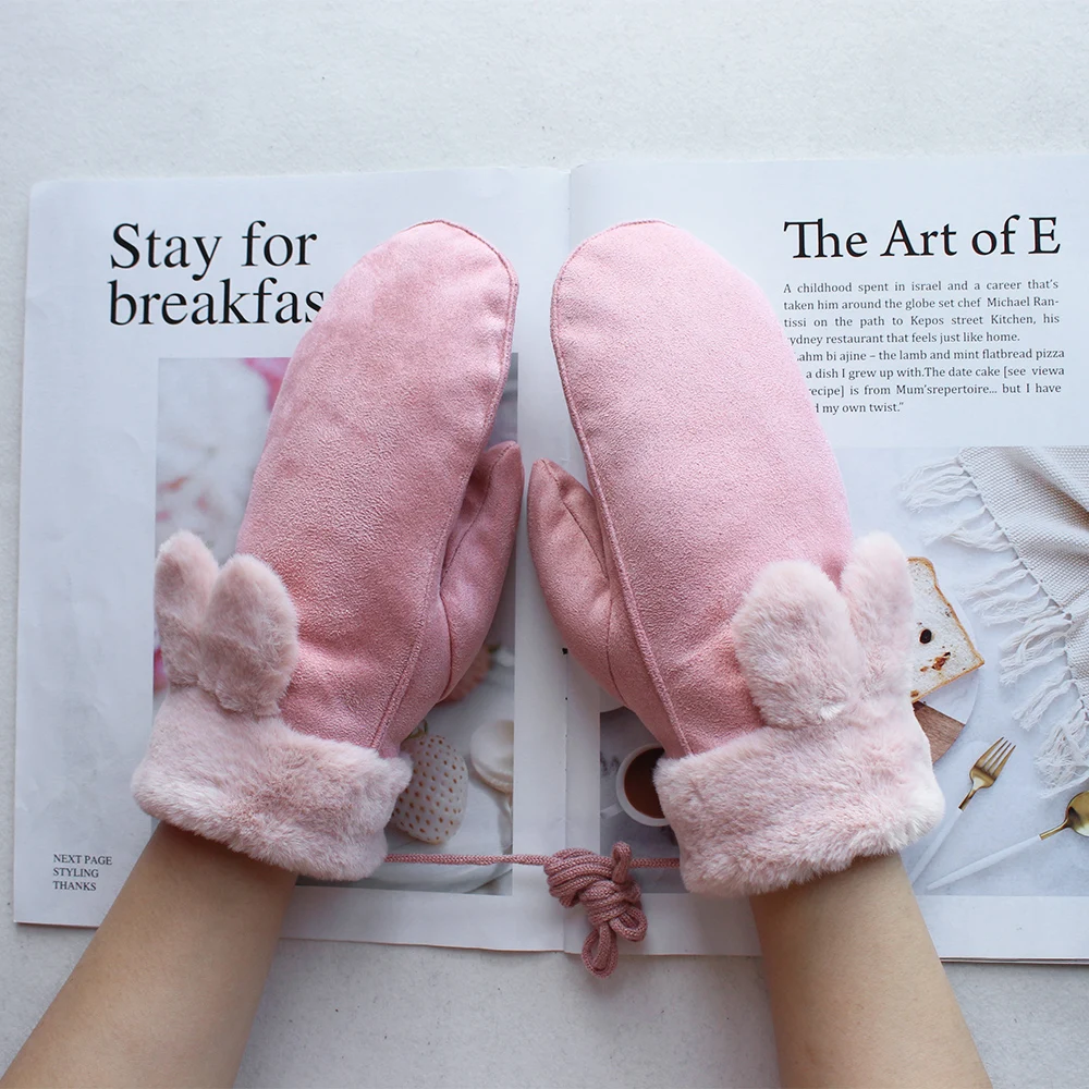 New Suede Mittens Suitable For Girls Short Styles Of Various Colors Fashion Mittens For Winter And Cold Protection