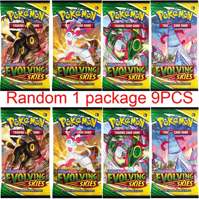 9PCS French Pokemon Cards Sword And Shield Battle Styles Full Sealed Retail Box Evolving Skies Pokemones Card For Children Gifts 1 package Evolving
