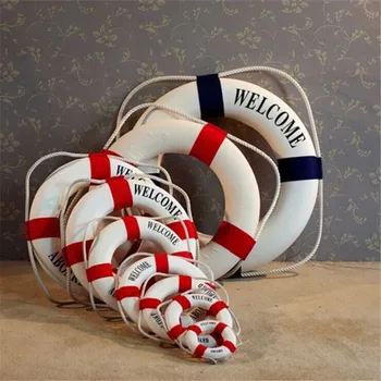 

Hanging Lifebuoy Ring Boat Sea Life Buoy Mediterraneo Style Hand Made Nautical Wall Aboard Decor Home Creative Crafts Accessory