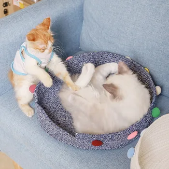

Four Seasons Cat Litter can be Used Deep Sleep Handmade Cotton Thread can be Folded to Facilitate Carrying Cat Claw Plate