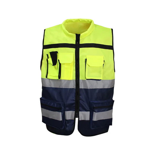 High Visibility Zipper Front Safety Vest