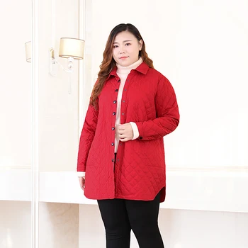 

Big Size Parkas Lades 2019 New Spring Winter Casual Women Jackets Plus Euro Size 5XL 6XL Turn-down Collar Female Outerwear