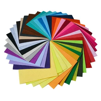 

40Pcs Felt Cloth 1mm Colorful Nonwoven Fabric for Home Decorate DIY Sewing Dolls Handmade Crafts 30 x 30cm,40 Colors