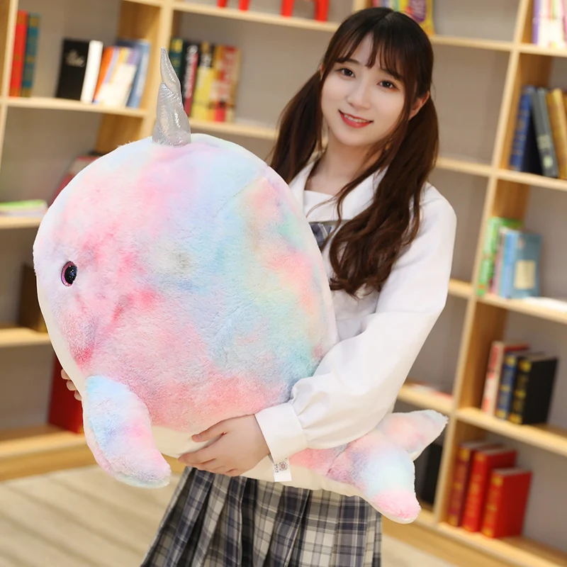 

High Quality 45cm Stuffed Ocean Sea Animals Rainbow Whale Doll Soft Plush Animal Toy For Children Christmas Gift kid Brinquedos