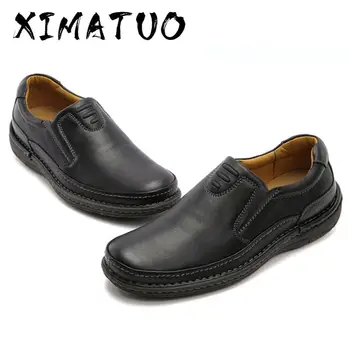 

2020 Genuine Leather Men Casual Shoes 100% Real Leather Slip-On Men Loafers New Brand Handmade Mens Moccasins