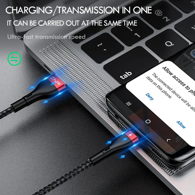 ZNP Micro USB Cable Fast Charging For Redmi 7 7A Note 5 Android Mobile Phone Microusb USB Cable For Samsung J5 J7 Charger Cable