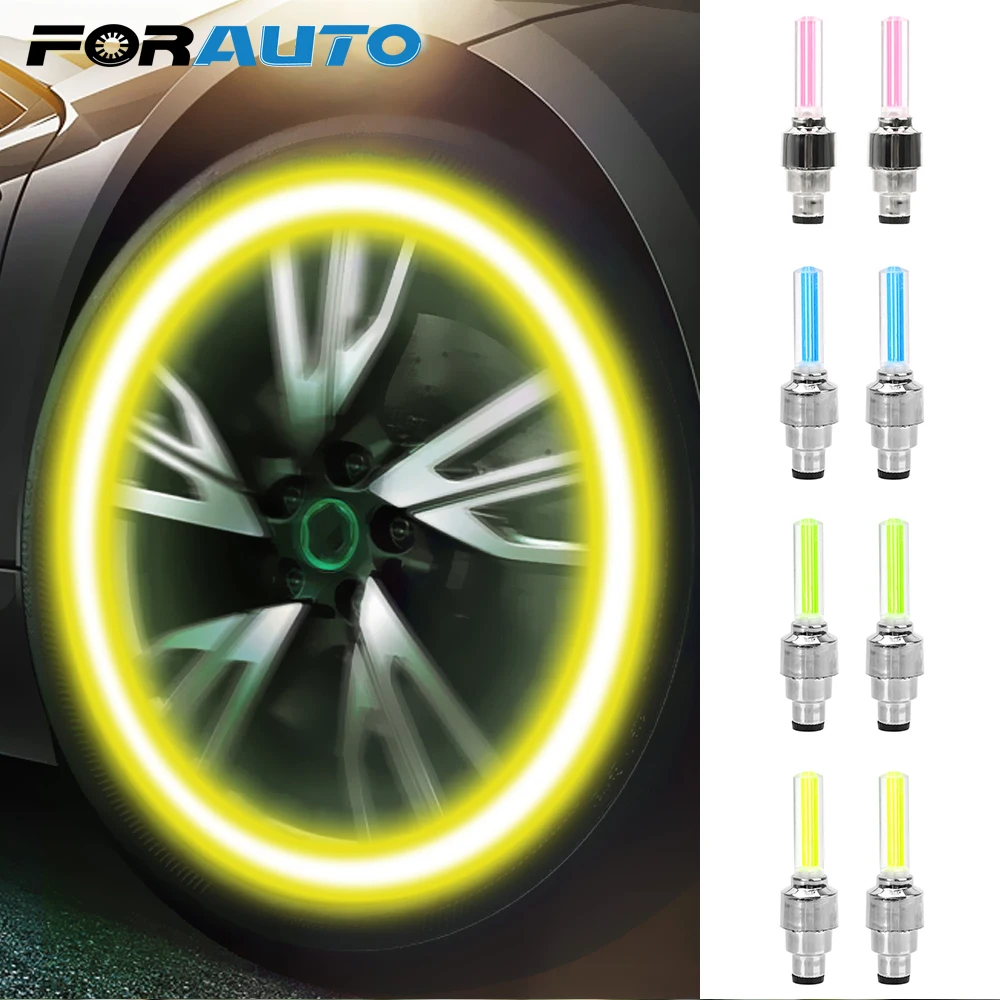 

FRAUTO 2pcs Wheel Spokes Lamp Light stick type Mountain Bike Light Car Tire Valve Cap Decorative Lantern Neon Lamp LED Light