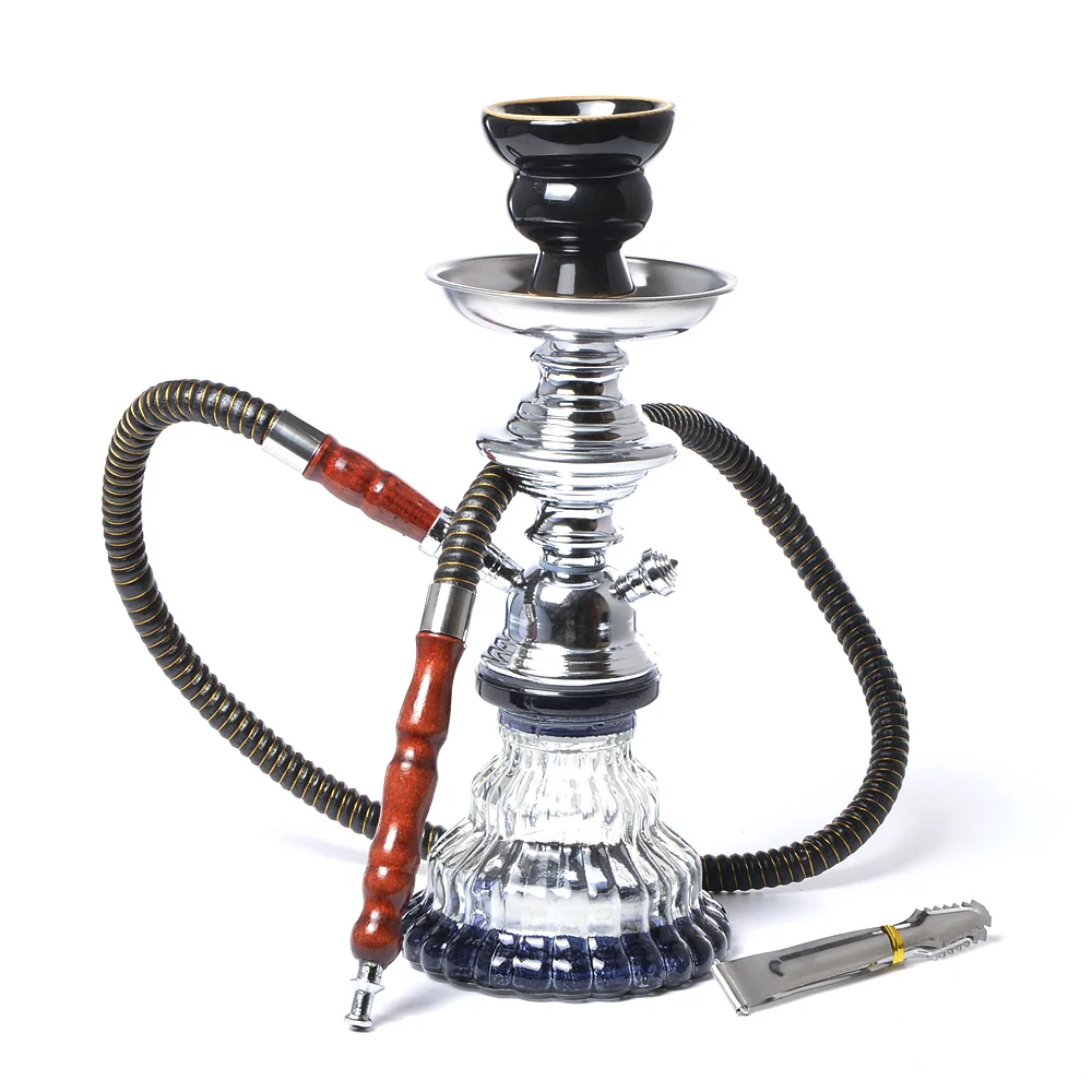 

Modern Travel Cloud Hookah Small Glass Shisha Pip Set Chichas with Narguile Hose Bowl Charcoal Tongs Hoookah Accessories