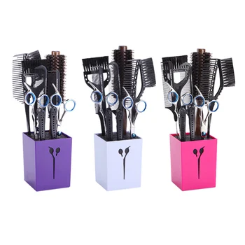 

9pcs Hairdressing Scissors Kit Barber Hair Cutting Shears Thinning Scissors Hair Comb Clips Dye Brush with Scissors Holder