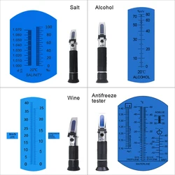 Réfractomètre pour alcool bière vin Brix 0 32%, outil portatif ATC, hydromètre, spiritueux, antigel, testeur de salinité du miel 