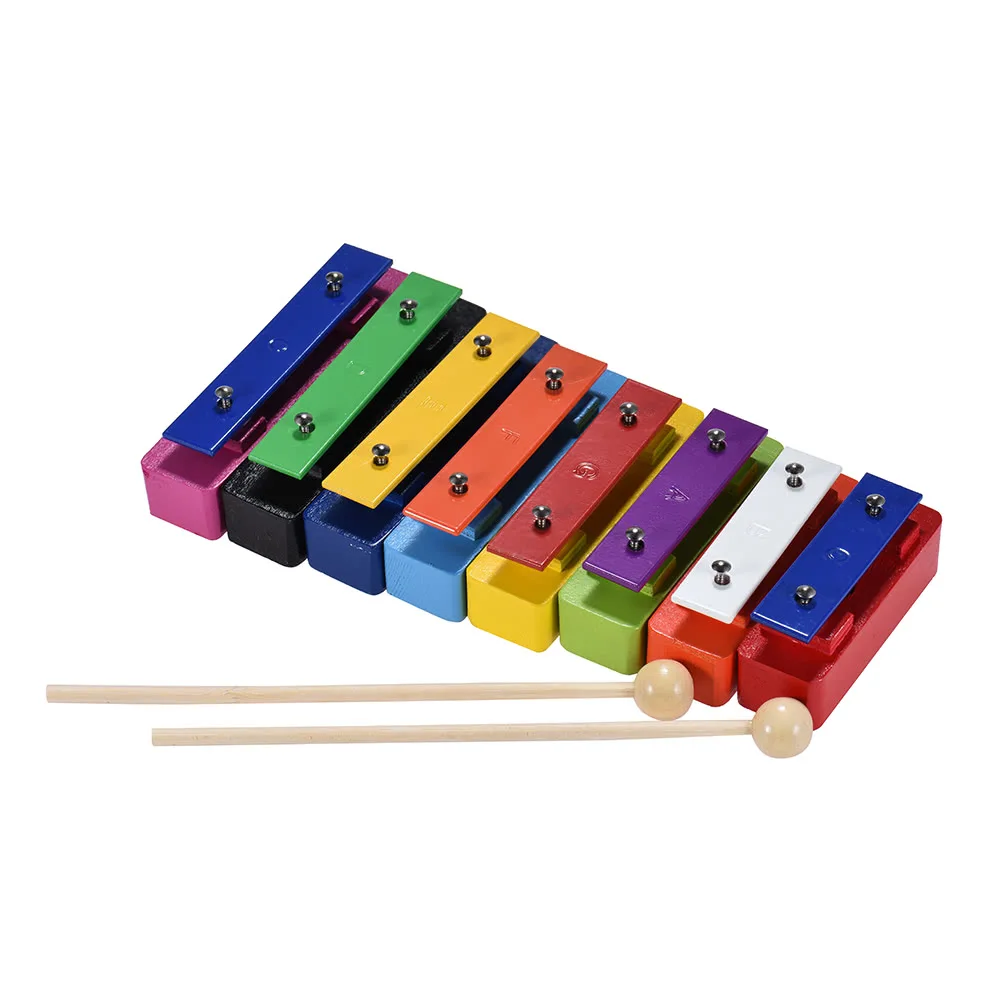 Цветные цветные колокольчики 8 NoteGlockenspiel для ксилофона перкуссионные музыкальные