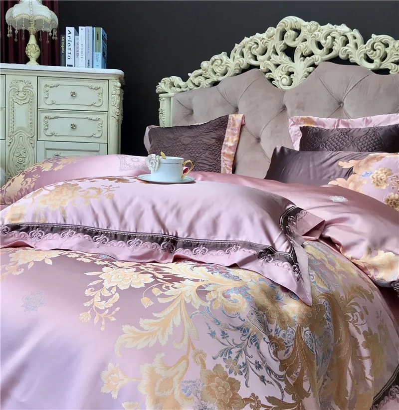 2019 Роскошные жаккардовые постельное белье queen/king size комплект постельного белья 4/6/10 шт. пододеяльник комплекты толстые Постельное белье из
