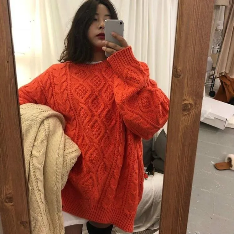 Neploe Pull Femme, свитер средней длины с длинными рукавами и круглым вырезом, вязаный джемпер большого размера на осень и зиму, теплые вязаные пуловеры 55617